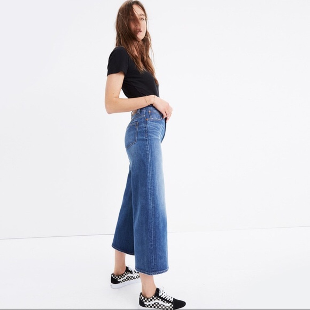 Madewell Wide Leg Crop Jeans in Bainbridge Wash